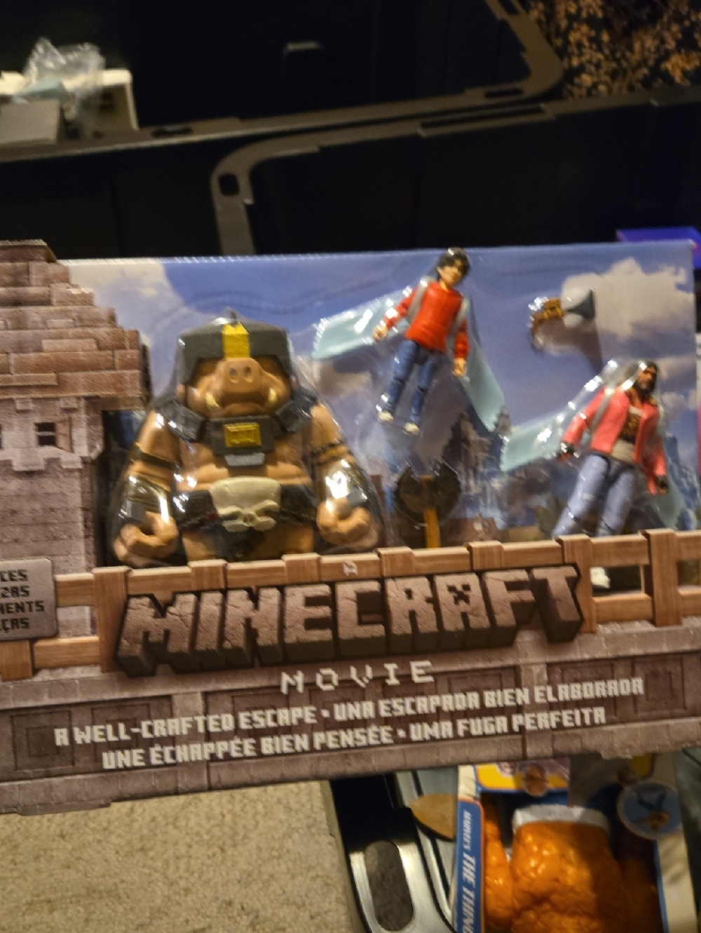 Minecraft Movie Action Figure 3-Pack - Brown, Red, Blue